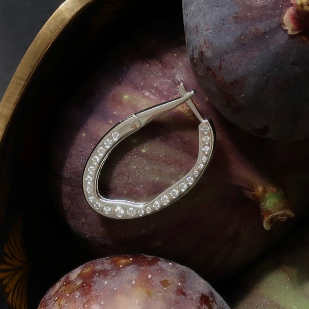 Boucles d'oreilles miroir, diamants