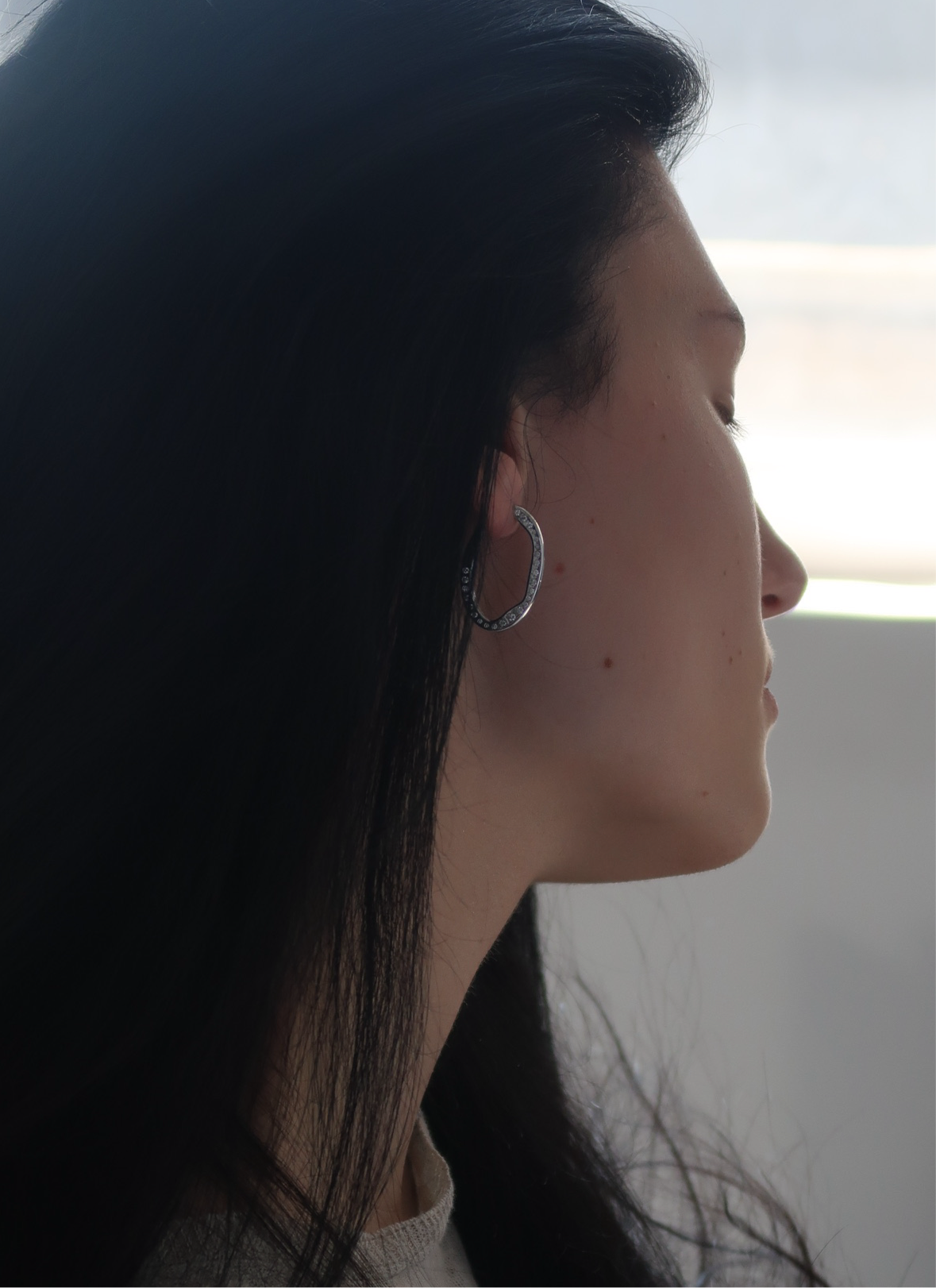 Boucles d'oreilles miroir, diamants