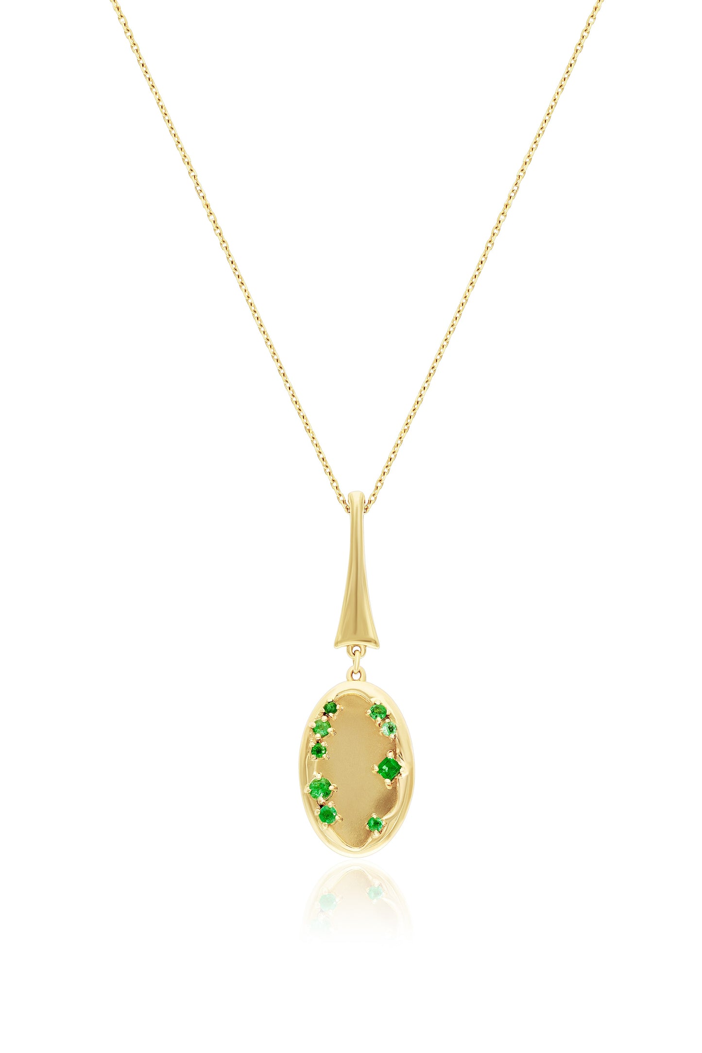 medium mirror emeralds necklace (adjustable length)