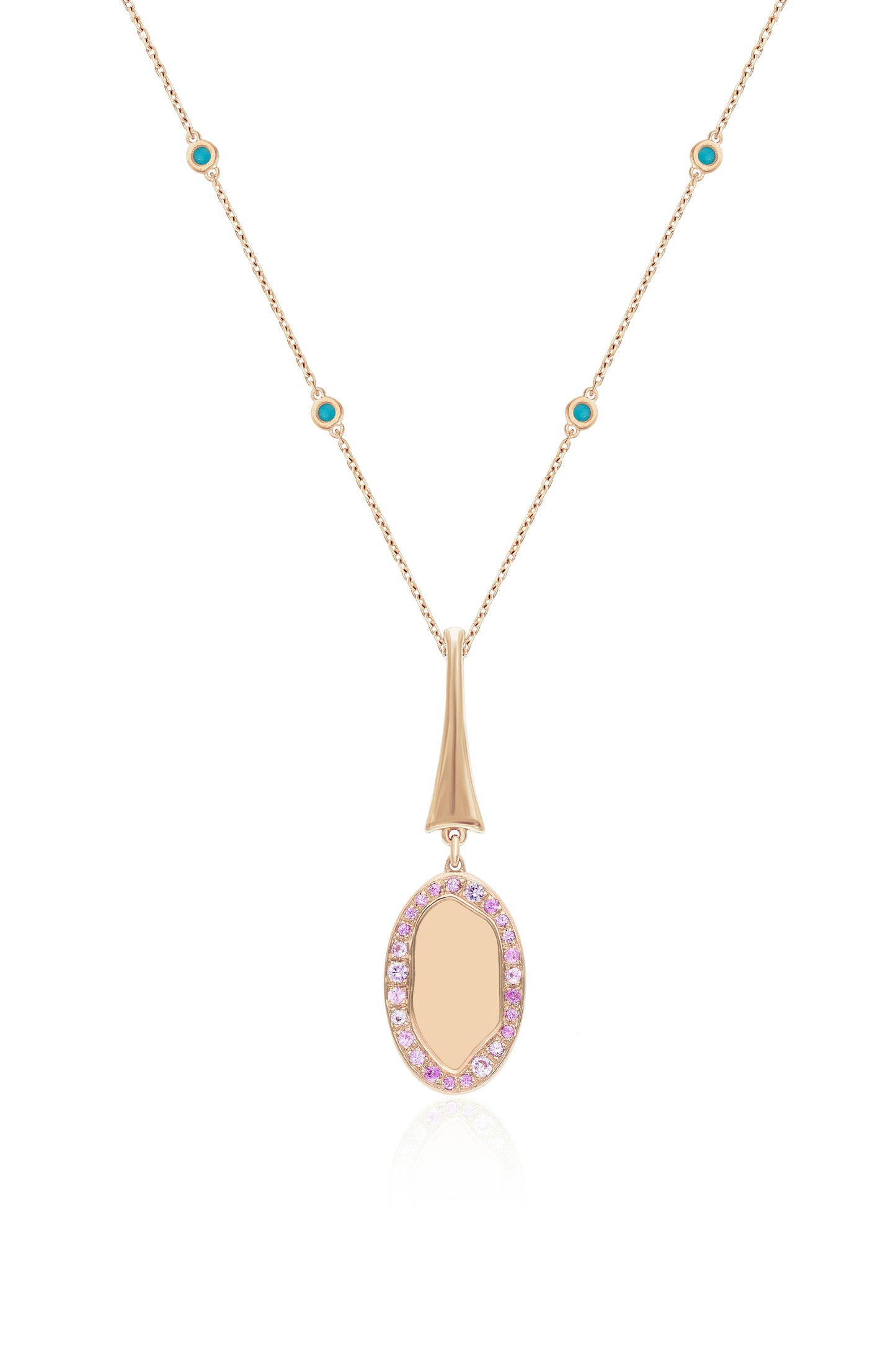 medium mirror sapphires & turquoise necklace