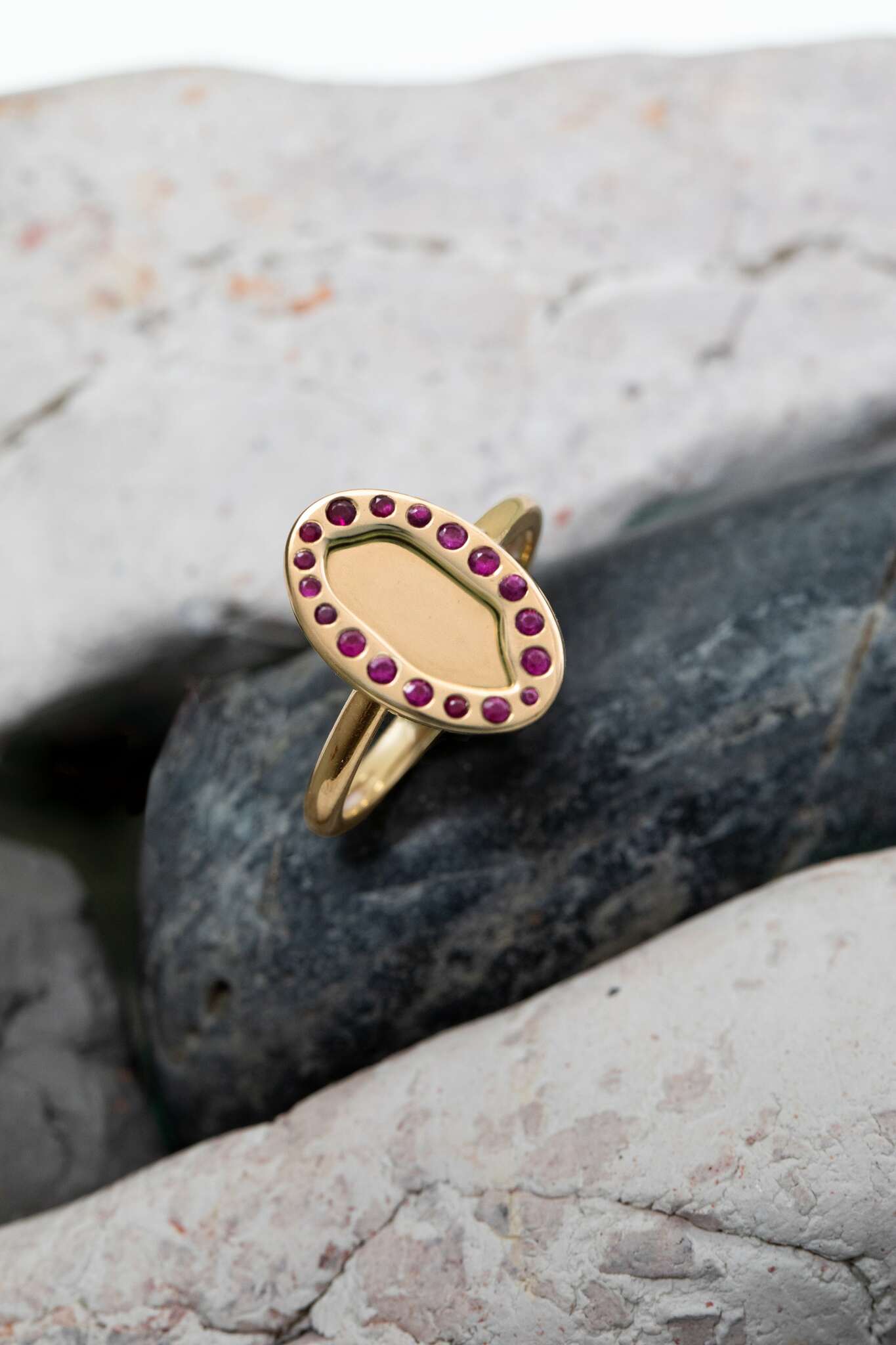 small mirror ruby ring