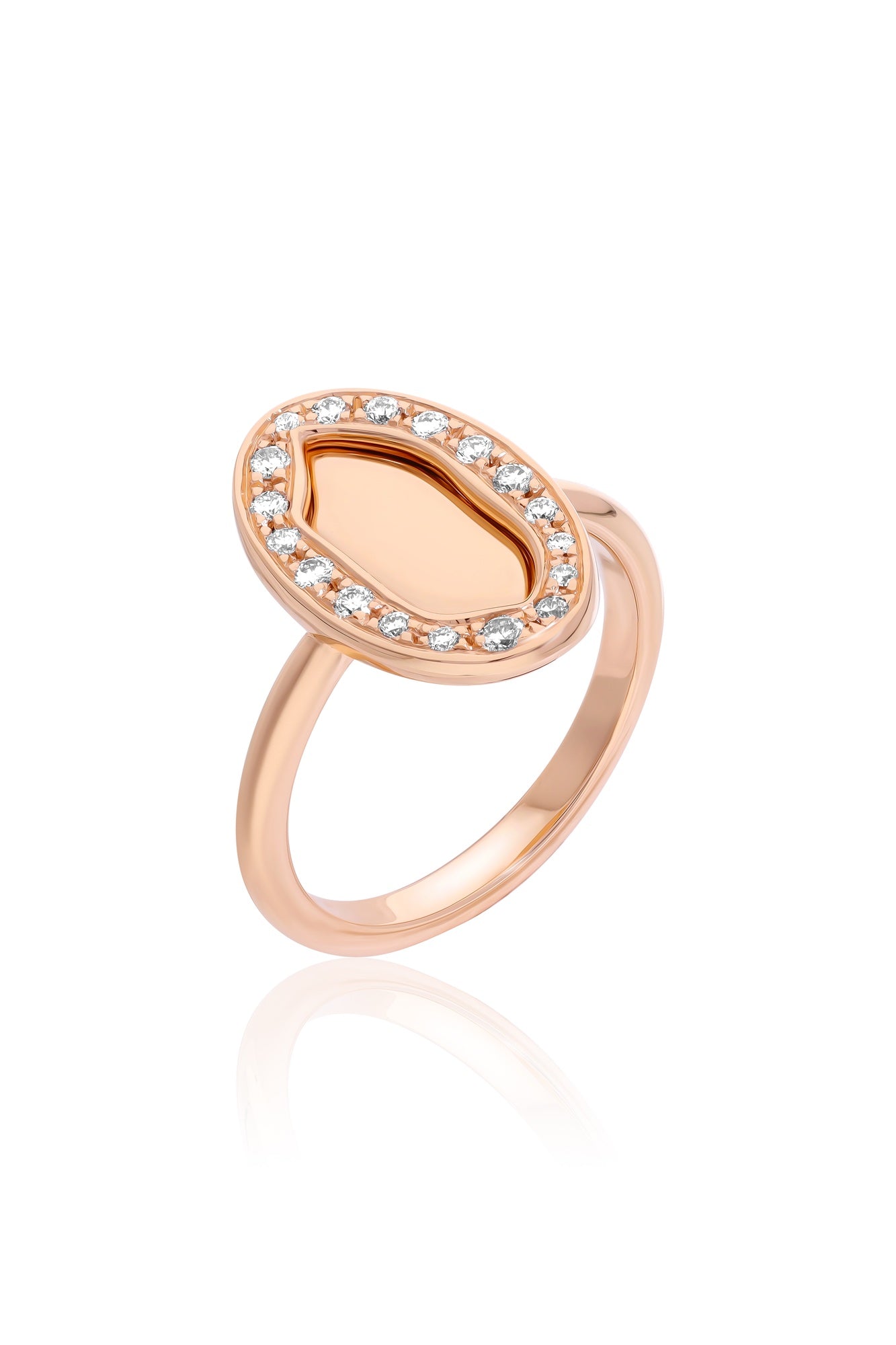 Bague Petit Miroir, or rose, diamants