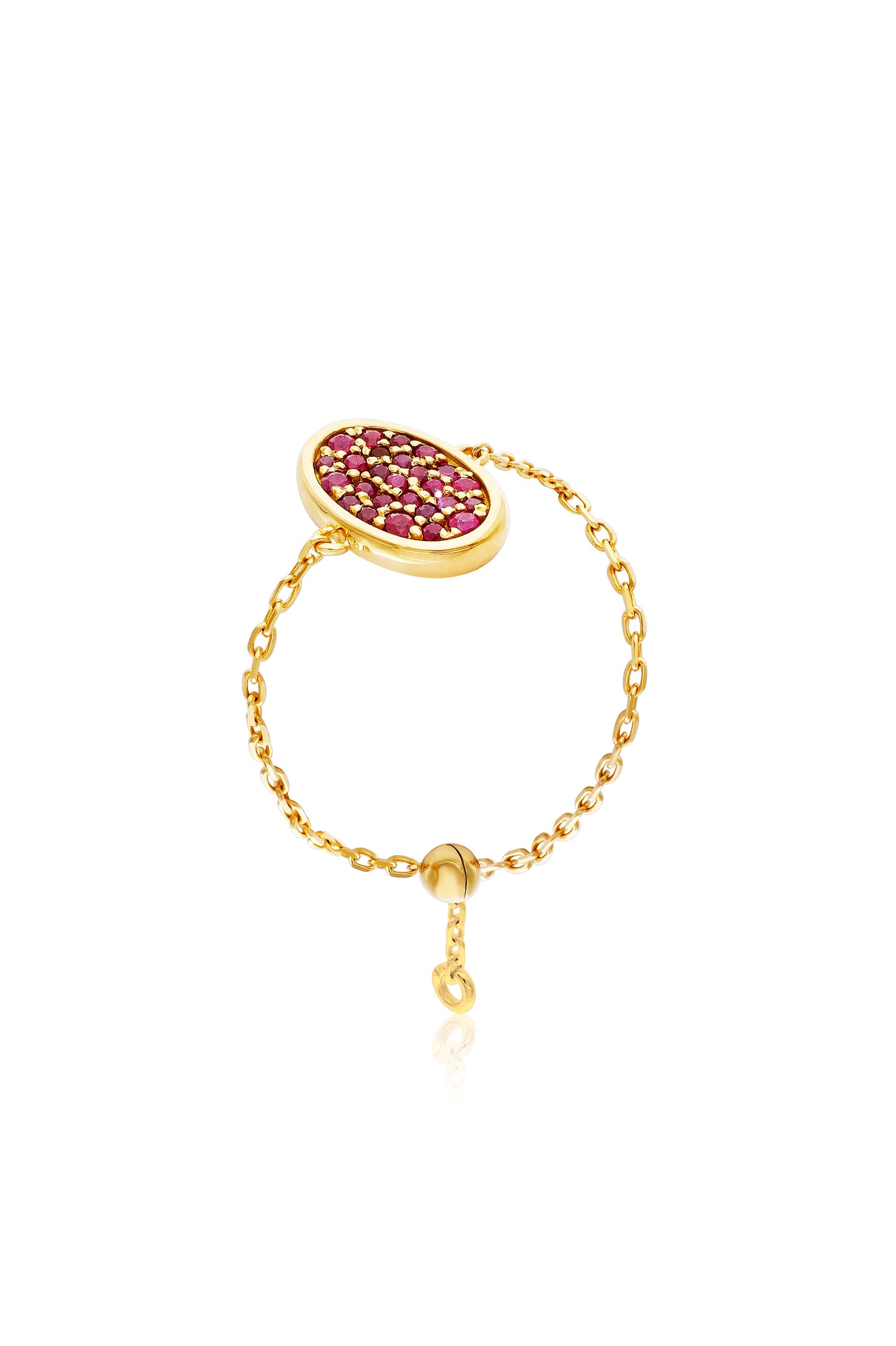 ruby pavé chain ring (adjustable size)